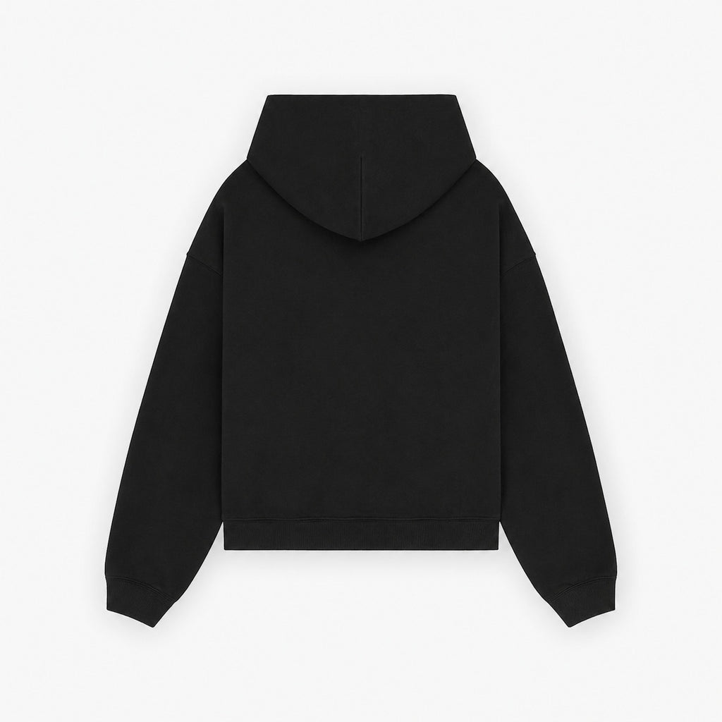 Black printed hoodie
